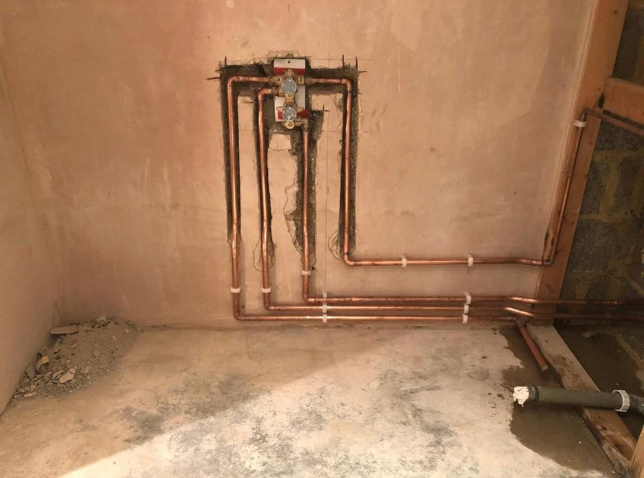 Copper pipework and drainage plumbing project in North London