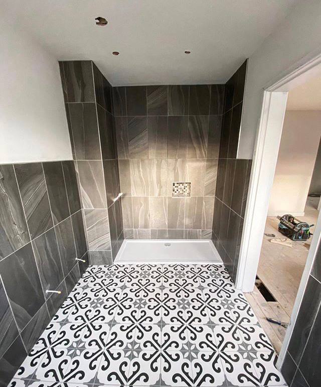 Bathroom tiling and flooring project in North London