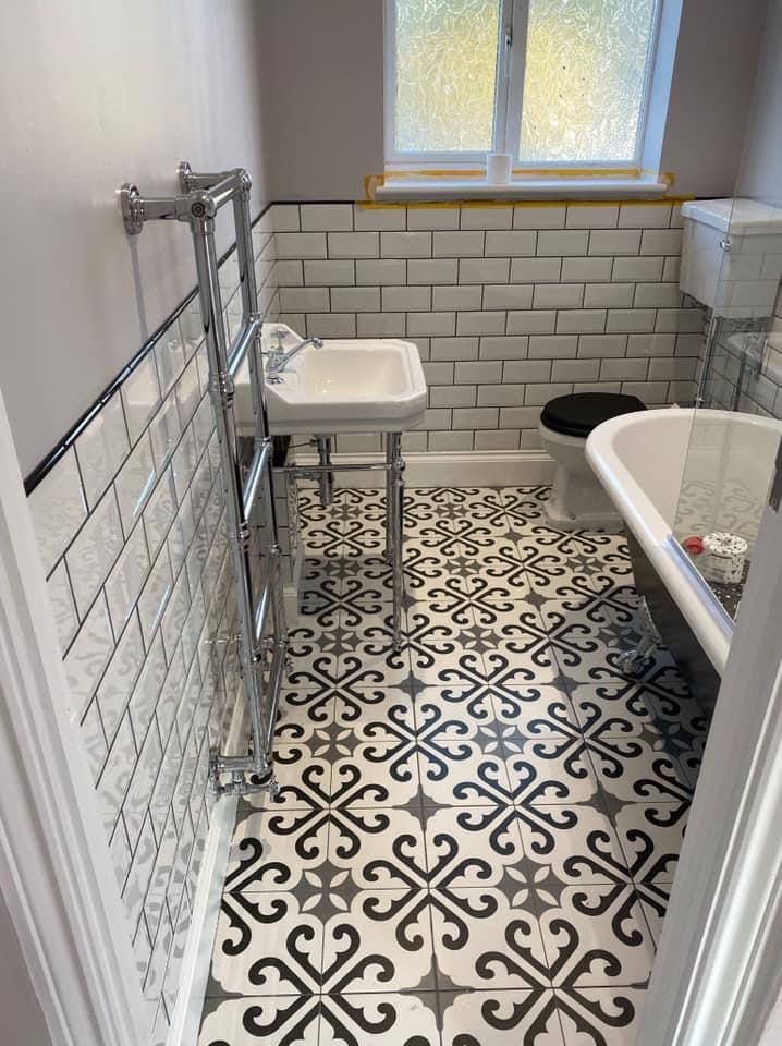 Bathroom tiling and flooring project in North London